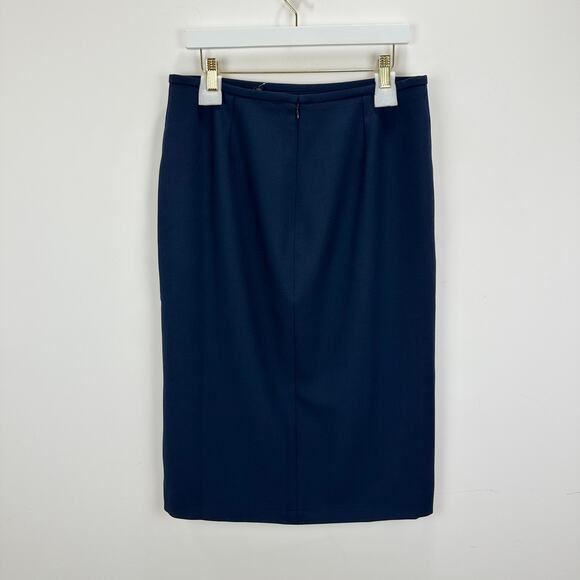 J.Crew Pencil Midi Skirt Four Season Stretch Navy Minimalist Classic US 12 NWT - Picture 11 of 11